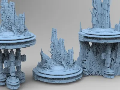 Mars Storm Tech Rocks 3 designs  3D model