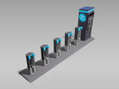 Bike Station Low-poly 3D model