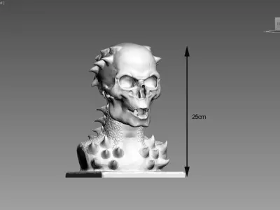 Robot dragon Skull Headphone Stand Cyborg Headset Stand 3D print model