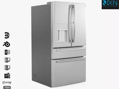 GE Profile French-Door Refrigerator PVD28BYNFS 3D model