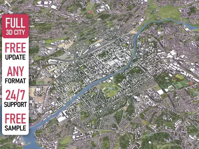 Turku - 3D City Model Low-poly 3D model