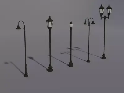 Street Lights PBR - Unreal Free low-poly 3D model