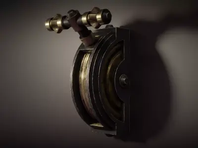 Wall Mounted Lever Mechanism Low-poly 3D model