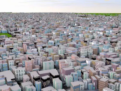 Gaza City 2021 3d model Low-poly 3D model