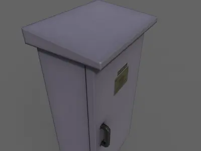 PBR Electric Box Purple V5 Low-poly 3D model