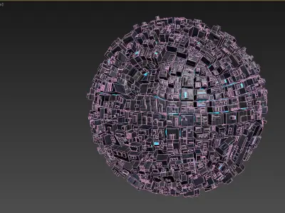 Borg Space Station Sphere Mothership Planet  Low-poly 3D model