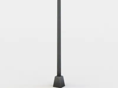Single traffic pole Low-poly 3D model
