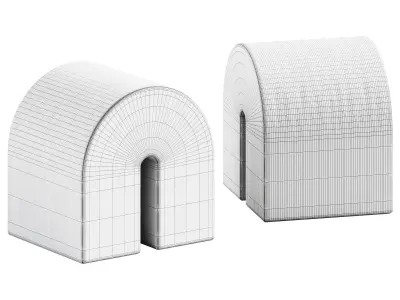Curved Pouf by Kristina Dam Studio 3D model
