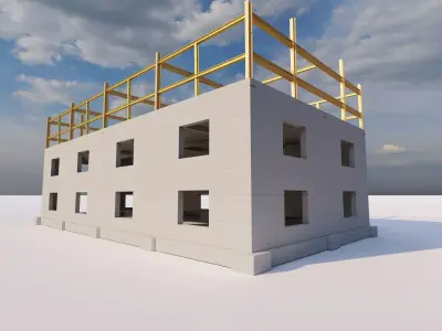 Structural engineering of Concrete frame buildings 3D model