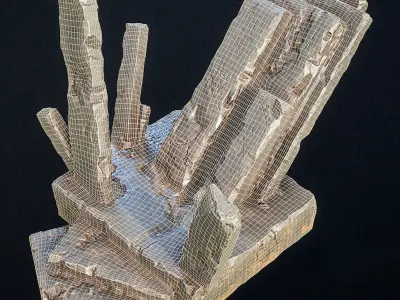 Ancient Throne Place Low-poly 3D model