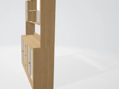 Bookcase with Doors Low-poly 3D model