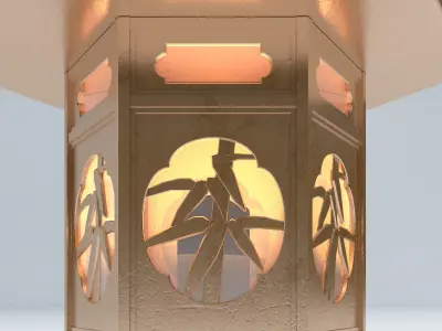 BAMBOO METALLIC LAMP 3D model