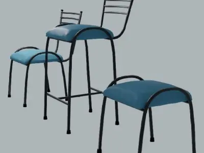 Set of chairs 3D model