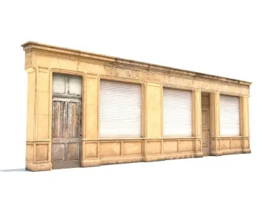 Store Facade Low Poly Low-poly 3D model