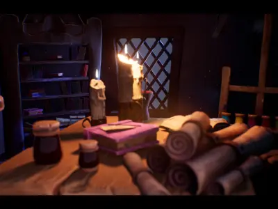 Stylized Wizard Room Low-poly 3D model