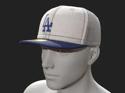 Human cap hat LA Low-poly 3D model