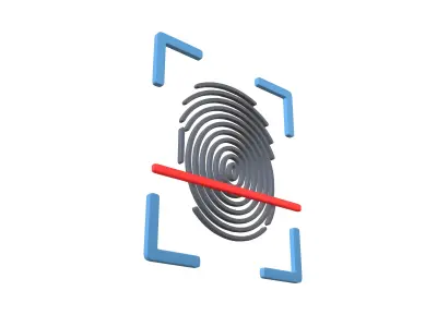 Fingerprint Recognition Icon v1 002 Free low-poly 3D model