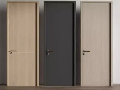 Wooden-door Single-door Bedroom-door 3D model