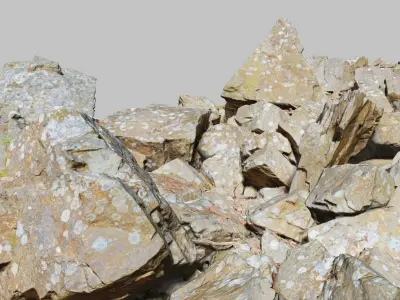 Sharp Rock Pile Photoscan PBR Low-poly 3D model