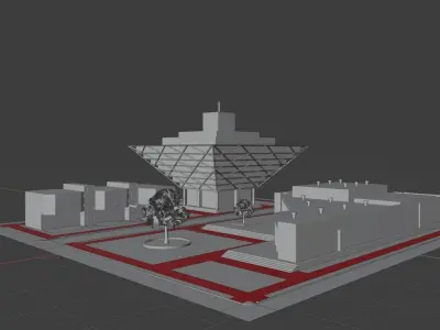 City block Bratislava - LOW POLY Low-poly 3D model