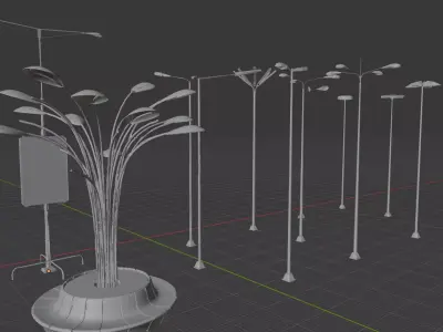 Street Lights Low-poly 3D model