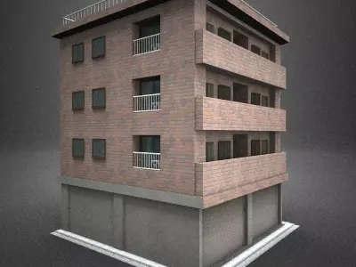 Japan building 08 model in Lightwave 3D 3D model