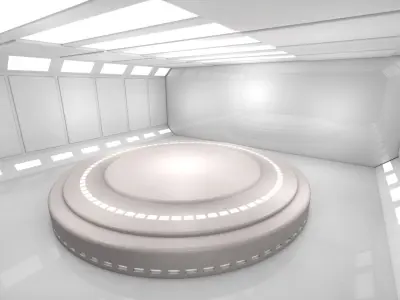 Sci Fi Room Low-poly 3D model 12