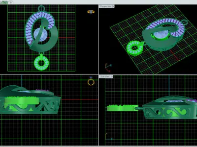JEWELRY computer screen showing earrings 3D print model