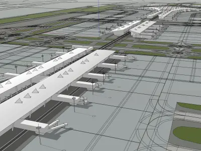Beijing Airport Low-poly 3D model