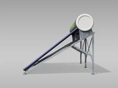 40 Gallon Solar Water Heater Low-poly 3D model