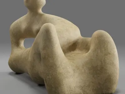 Henry Moore Recumbent Figure Low-poly 3D model