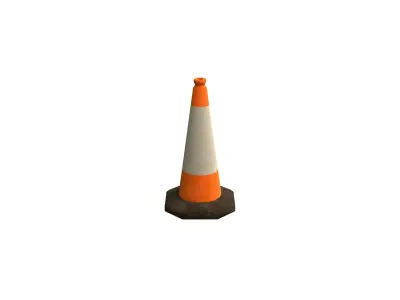 Traffic cone Low-poly 3D model 12