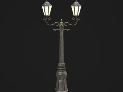 Street Light Low-poly 3D model 10