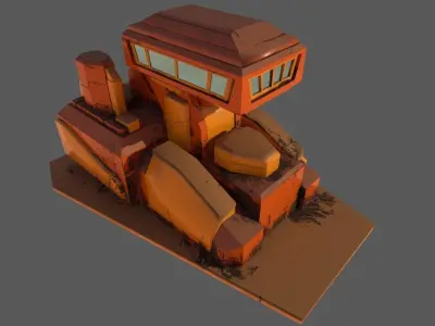 SCI FI BUILD Low-poly 3D model