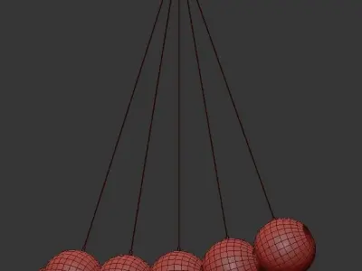 pendulum multi colored glass pendant light 3D model