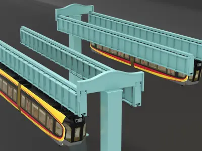  Urban Suspended Monorail Air Train Rigged 
