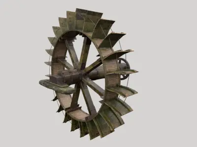 Water Mill Wheel 3D model