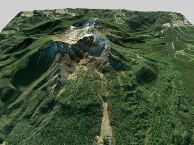 Mountain landscape Volcano Bandai Japan 3D model