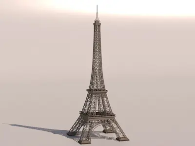 Eiffel Tower day and night 3D model