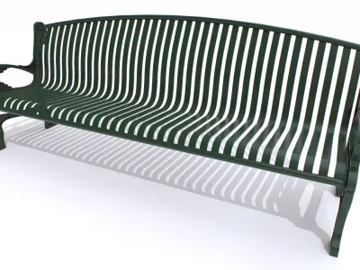 Metal Bench 1 Low-poly 3D model