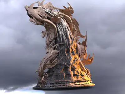Dantes Ghost stone great archways Dark 3D model