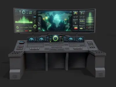 Control Desk 1  Low-poly 3D model