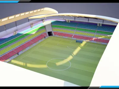 Low Poly Model Large Stadium Low-poly 3D model