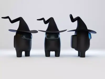 Among Us Witch Hat Character 3D model