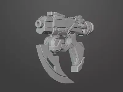Sci-Fi Energy Gun  Game Ready Weapon 3D Model  Low-poly 3D model