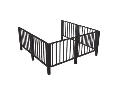 Iron Street Fence V4 002 Low-poly 3D model