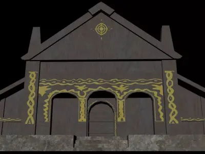 Low poly model of MMO House 2 3D model