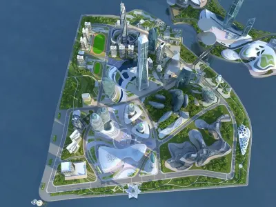 Future city 3D model shop
