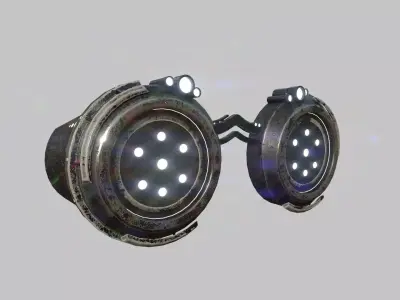 SciFi Glasses G05 Metal - Character Design Fashion Low-poly 3D model