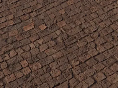 Ancient Cobbled Clay Bricks Texture